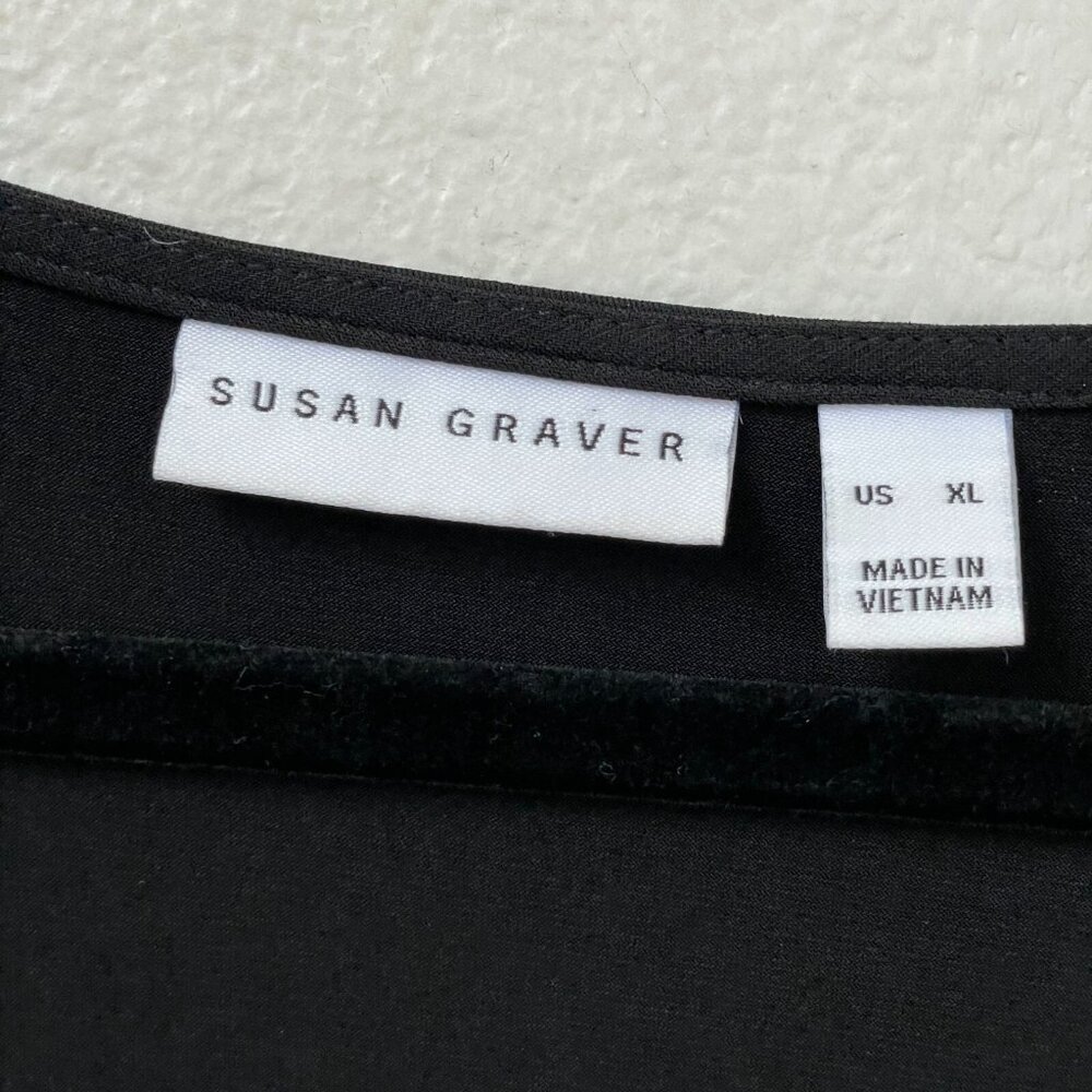 Susan Graver Womens XL Black Sleeveless V Neck Maxi Dress Button Accent Stretch - Picture 3 of 7